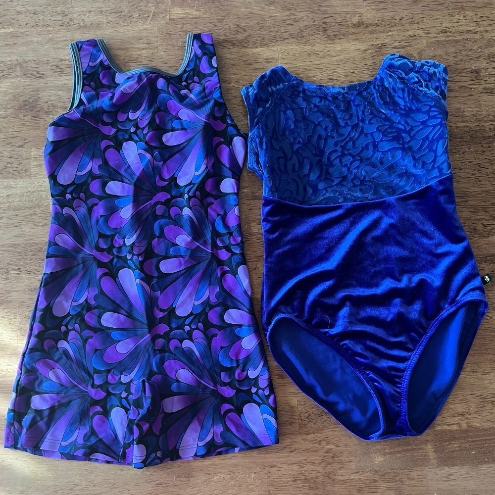 2 purple girls unitard/dance leotard